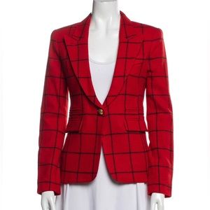 Red Plaid Women's Blazer